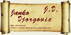 Janko Đorgović vizit kartica